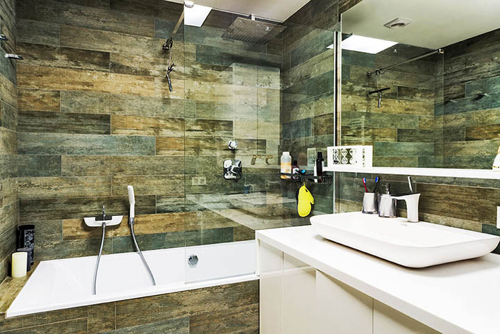custom bathroom tile quartz countertops top mountsink - Oceanside Oceanside